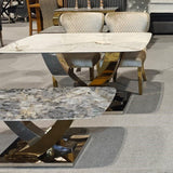 Lucy X Leg Gold Marble 120cm Coffee Table In 2 Colours - Esme Furnishings