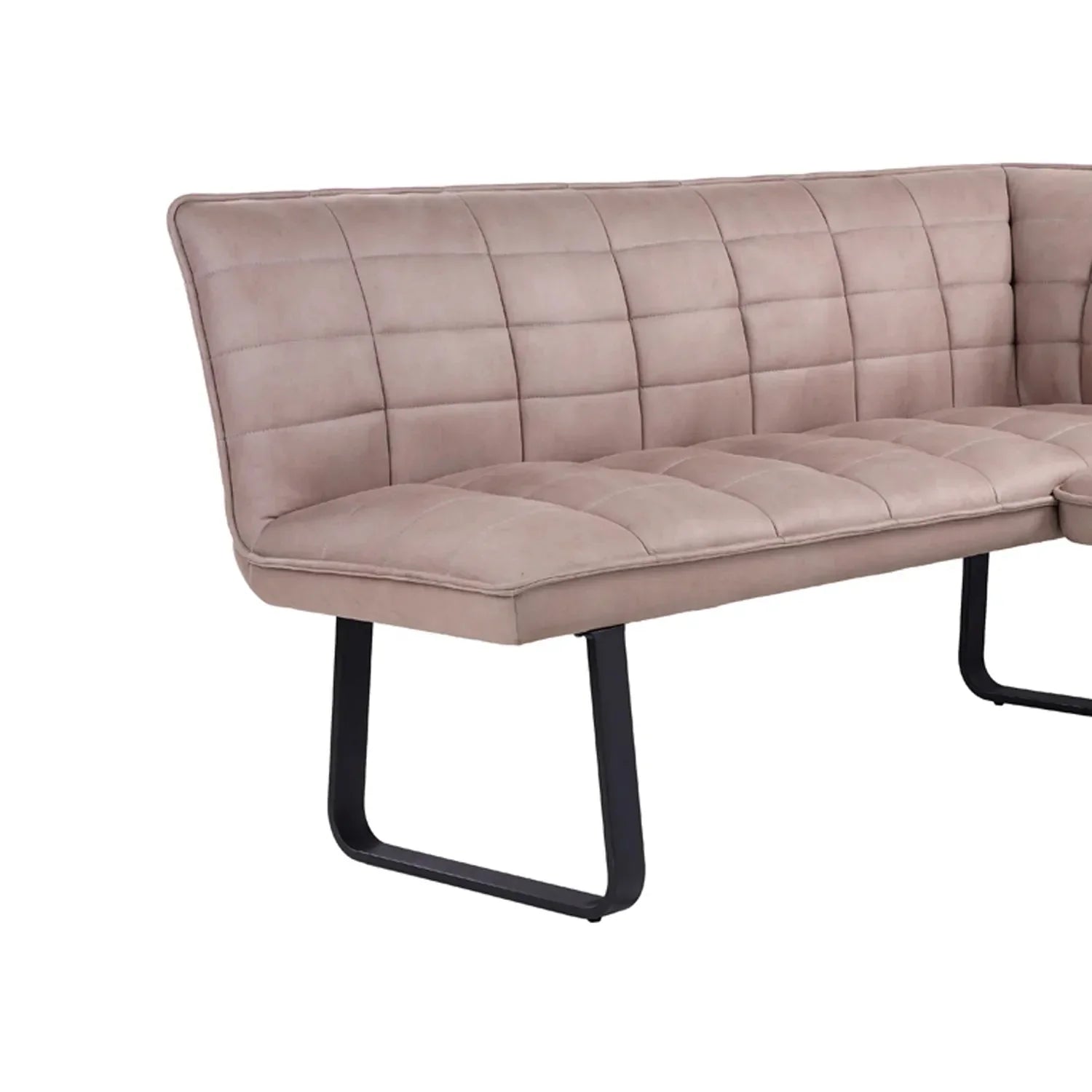 Luna Corner Taupe Velvet Bench - Left Hand Facing - Esme Furnishings