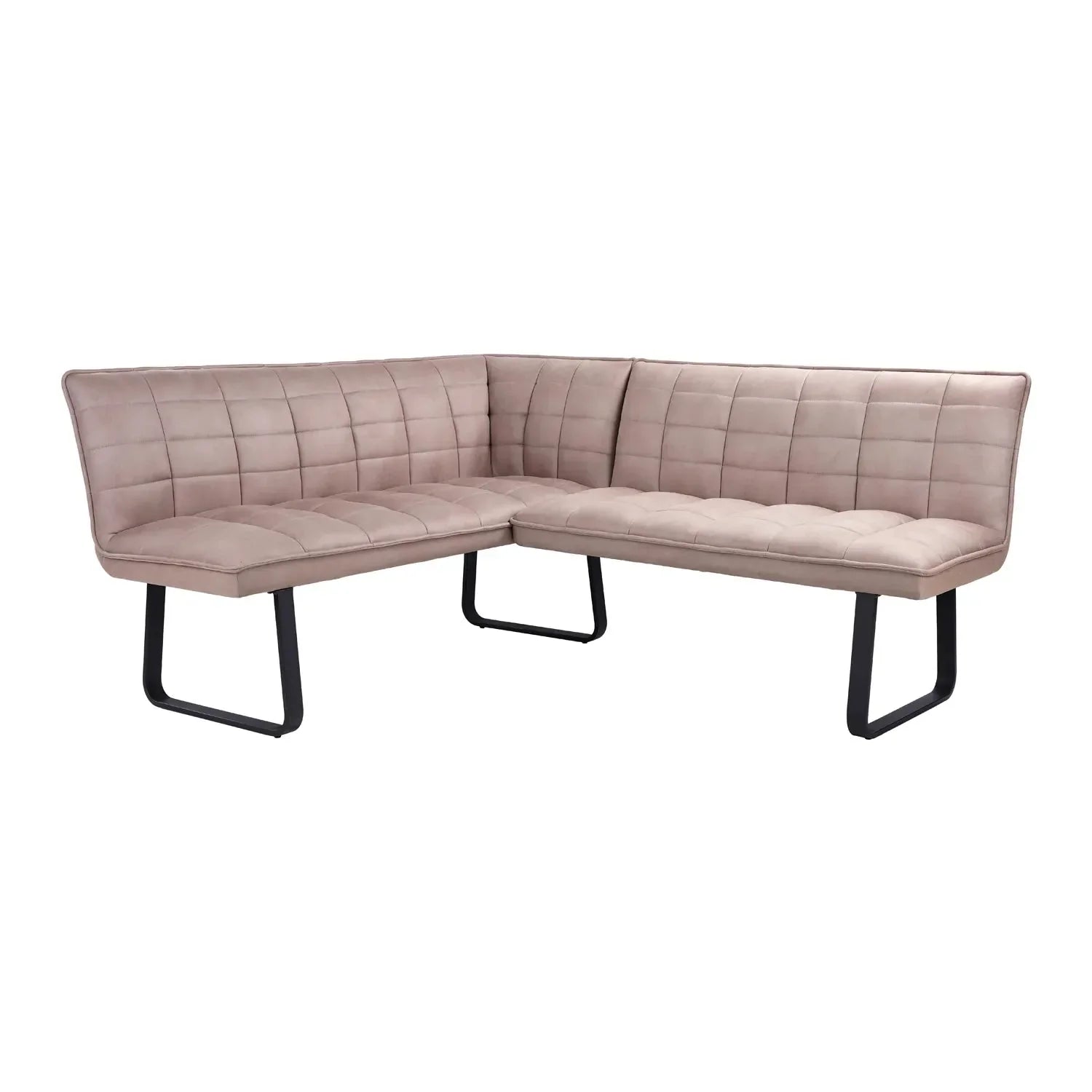 Luna Corner Taupe Velvet Bench - Left Hand Facing - Esme Furnishings