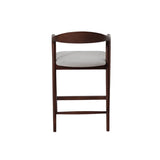 Tessa Walnut Dark Wooden Ivory Boucle Fabric Bar Stool