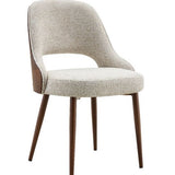 Levente 160cm Italian Brass & White Pandora Classico Ceramic Marble Dining Table With Milo Walnut & Taupe Fabric Chairs