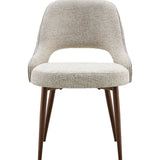 Isabella Oval 200cm Walnut & Pandora Ceramic Marble Dining Table With Milo Fabric Chairs