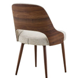 Isabella Oval 200cm Walnut & Pandora Ceramic Marble Dining Table With Milo Fabric Chairs
