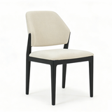 Bianca 200cm Oval Black Ceramic Marble Dining Table With Sorrento Black & Cream Fabric Chairs