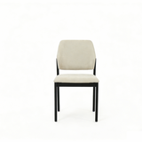 Bianca 200cm Oval Black Ceramic Marble Dining Table With Sorrento Black & Cream Fabric Chairs