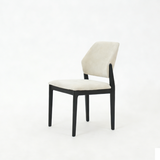 Bianca 200cm Oval Black Ceramic Marble Dining Table With Sorrento Black & Cream Fabric Chairs