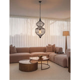 Libra Interiors Mira Hourglass Wire Pendant Light - Black
