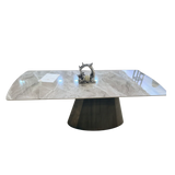 Monaco 160-240cm Grey Extendable Dining Table with Florence Swivel Fabric 360 Grey Chairs