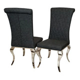 Louis Chrome Round Marble 130cm Dining Table With Nicole PU Leather Dining Chairs