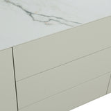 Havana White Ceramic Marble 2 Door 3 Drawer Sideboard