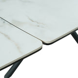 Havana White Ceramic Marble 160-240cm Side Extending Dining Table