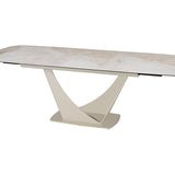 Venus Pearl Ceramic Marble 180-240cm Centre Extending Dining Table