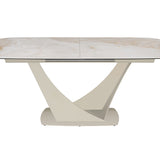 Venus Pearl Ceramic Marble 180-240cm Centre Extending Dining Table