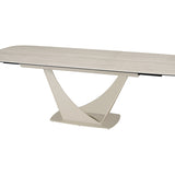 Venus Travertine Ceramic Marble 180-240cm Centre Extending Dining Table