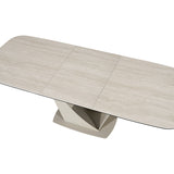 Venus Travertine Ceramic Marble 180-240cm Centre Extending Dining Table