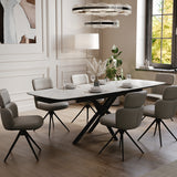 Havana Mocha Ceramic Marble 160-240cm Side Extending Dining Table