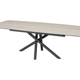 Havana Travertine Ceramic Marble 160-240cm Side Extending Dining Table