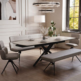 Havana Travertine Ceramic Marble 160-240cm Side Extending Dining Table