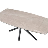 Havana Mocha Ceramic Marble 120-180cm Side Extending Dining Table