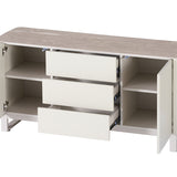 Havana Mocha Ceramic Marble 2 Door 3 Drawer Sideboard