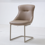 Set of 2 Venus Cappuccino Leather Dining Chairs - Pairs