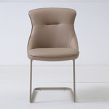 Set of 2 Venus Cappuccino Leather Dining Chairs - Pairs