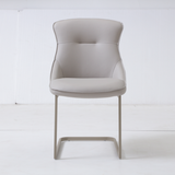 Set of 2 Venus Grey Leather Dining Chairs - Pairs