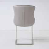 Set of 2 Venus Grey Leather Dining Chairs - Pairs
