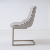 Set of 2 Venus Grey Leather Dining Chairs - Pairs