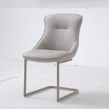 Set of 2 Venus Grey Leather Dining Chairs - Pairs