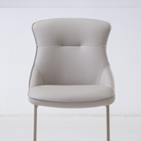 Set of 2 Venus Grey Leather Dining Chairs - Pairs