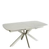 Elsey Travertine Ceramic Marble 160-200cm Centre Extending Dining Table