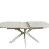 Elsey Travertine Ceramic Marble 160-200cm Centre Extending Dining Table