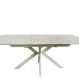 Elsey Travertine Ceramic Marble 160-200cm Centre Extending Dining Table