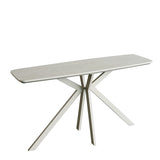 Elsey Travertine Ceramic Marble Console Table