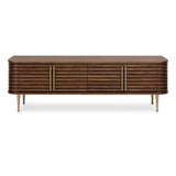 Berkeley Designs Paris Natural Walnut Media Unit with Gold Brass Handles