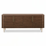 Berkeley Designs Paris Natural Walnut Sideboard with Gold Brass Handles