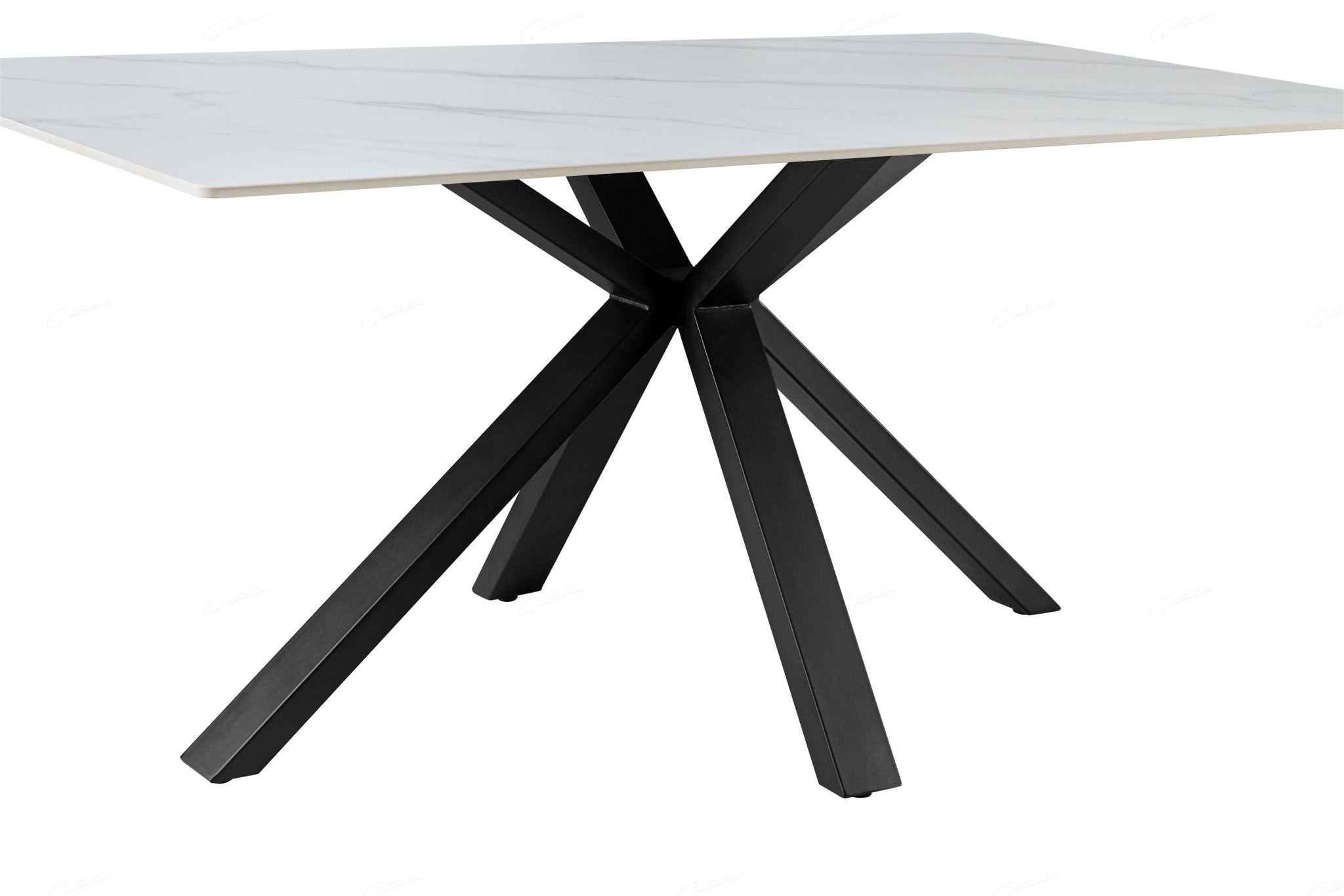 Phoenix 160cm White Ceramic Sintered Marble Dining Table - Esme Furnishings