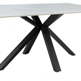 Phoenix 160cm White Ceramic Sintered Marble Dining Table - Esme Furnishings