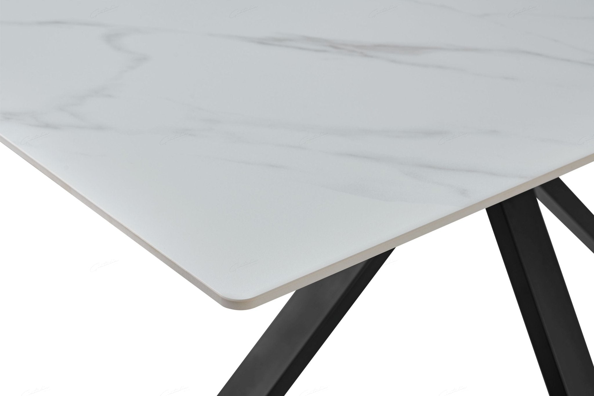 Phoenix 160cm White Ceramic Sintered Marble Dining Table - Esme Furnishings