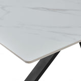 Phoenix 160cm White Ceramic Sintered Marble Dining Table - Esme Furnishings