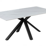 Phoenix 160cm White Ceramic Sintered Marble Dining Table - Esme Furnishings