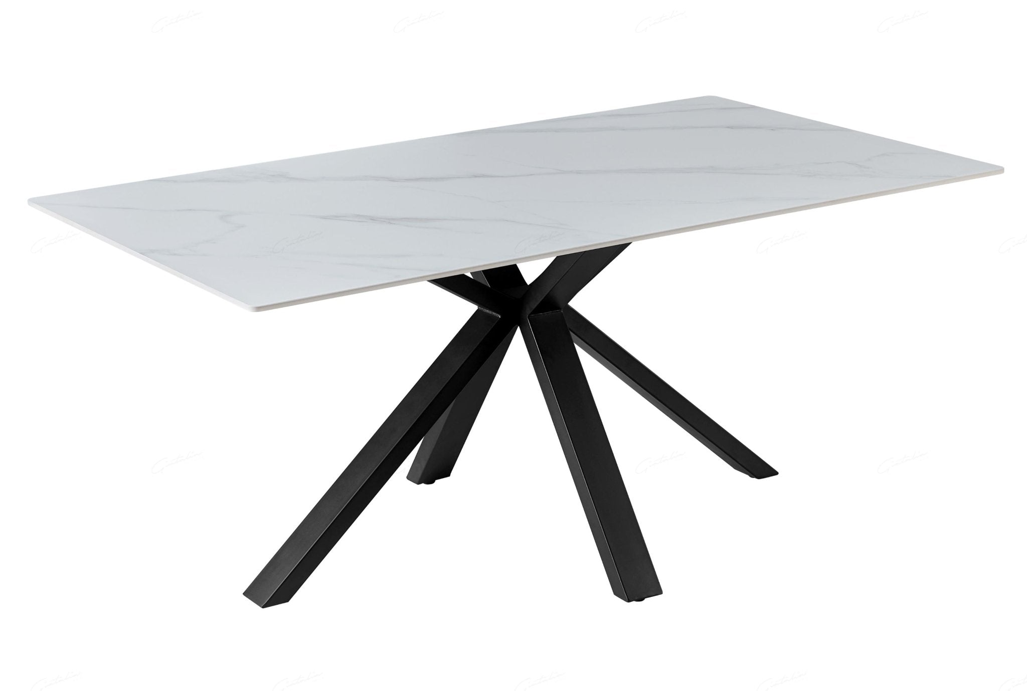 Phoenix 160cm White Ceramic Sintered Marble Dining Table - Esme Furnishings