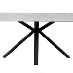 Phoenix 160cm White Ceramic Sintered Marble Dining Table - Esme Furnishings