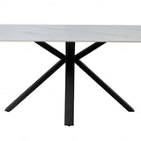 Phoenix 160cm White Ceramic Sintered Marble Dining Table - Esme Furnishings