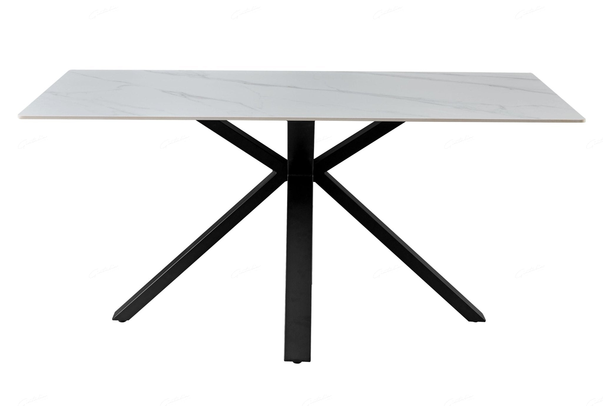Phoenix 160cm White Ceramic Sintered Marble Dining Table - Esme Furnishings
