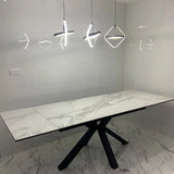 Phoenix 160-240cm White Ceramic Marble Extending Table