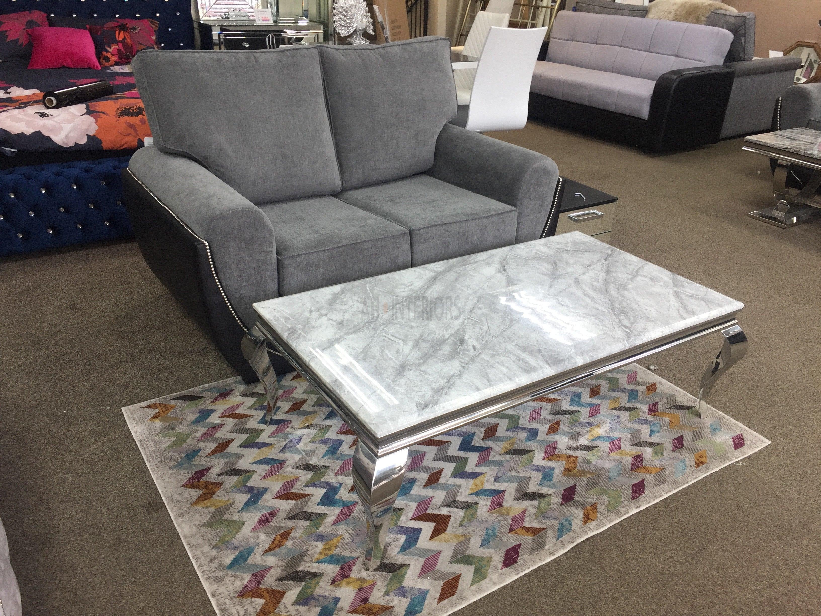 Louis Grey Marble Coffee Table-Esme Furnishings