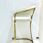 Porto Luxury Cream & Gold Velvet Bar Stool Gold Legs - Esme Furnishings