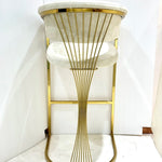 Porto Luxury Cream & Gold Velvet Bar Stool Gold Legs - Esme Furnishings